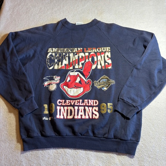 Hanes Activewear Other - Vintage 1995 Cleveland Indians American League Champions Sweatshirt Mens Adult L